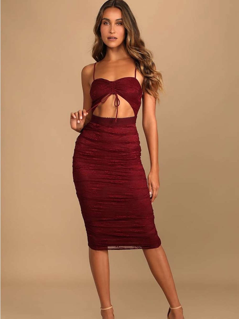 NWT Lulus Lace body con Cut Out dress Size S Poolside Graduation Party
